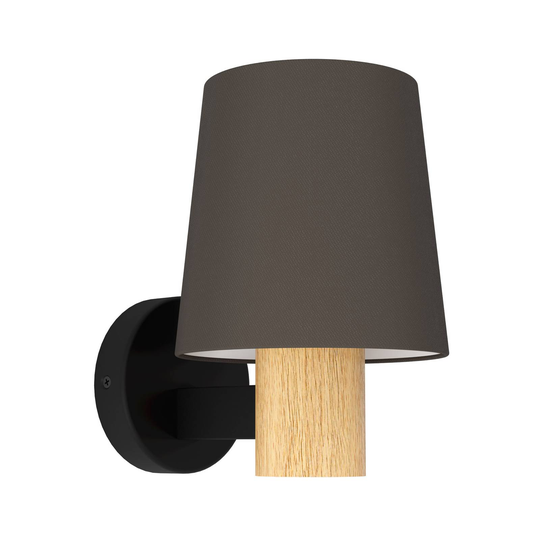 Vägglampa Edale tygskärm cappuccino, trädetalj