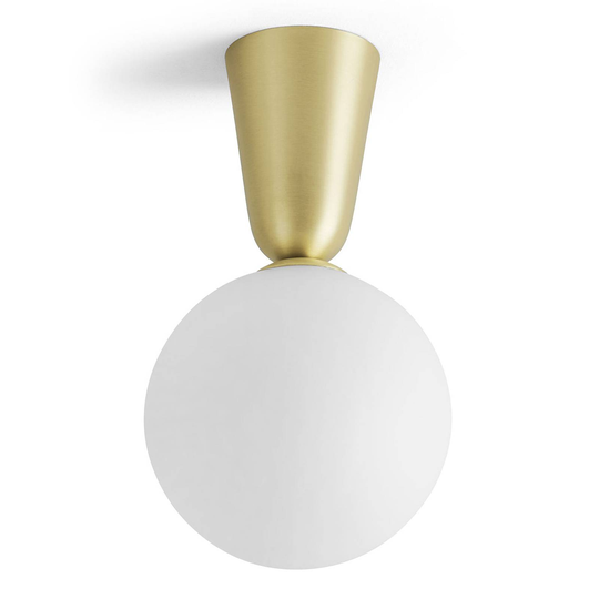 Taklampa Lunar, mässing, Ø 12 cm, G9-uttag