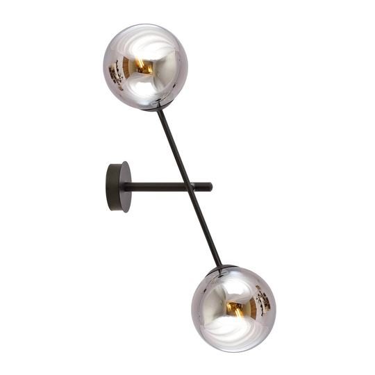 Vägglampa Linear, svart/grafik, 2 lampor