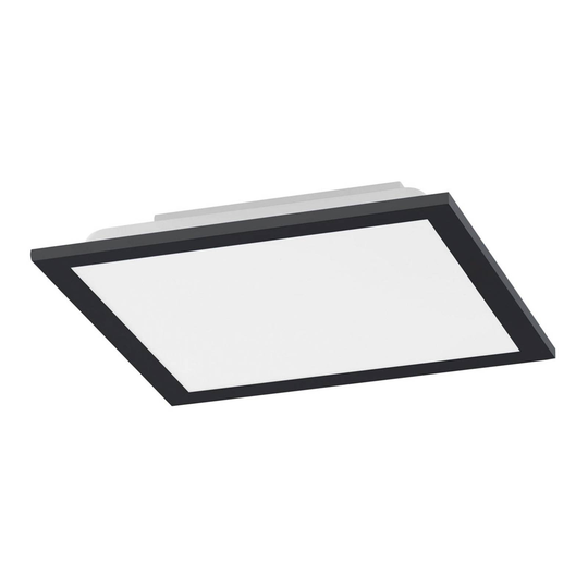 LED-taklampa Flat, CCT, svart, 29 x 29 cm