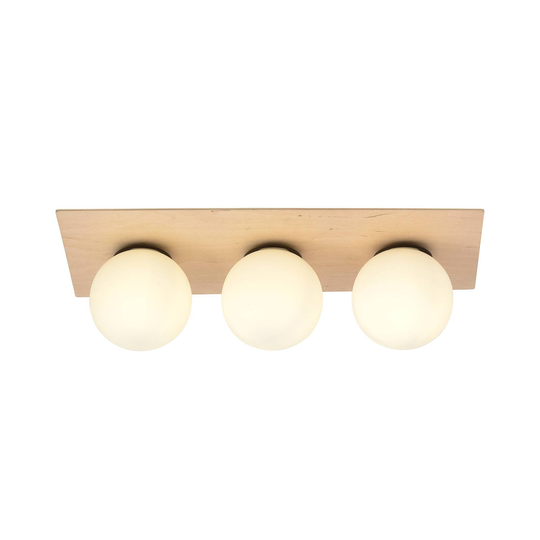 Taklampa Kenzo, kantig, brun/vit, 3 lampor
