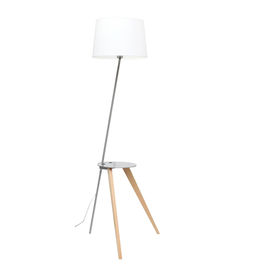 Aluminor Trio golvlampa med förvaringsyta och USB