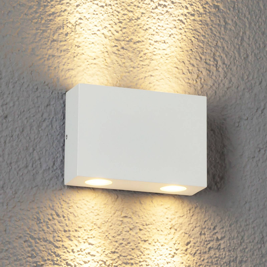 LED-utomhusvägglampa Henor i vitt, 4 ljuskällor