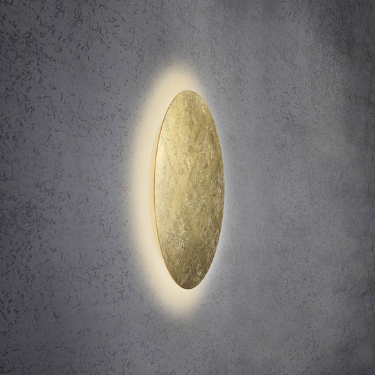 Escale Blade LED-vägglampa, bladguld, Ø 59 cm