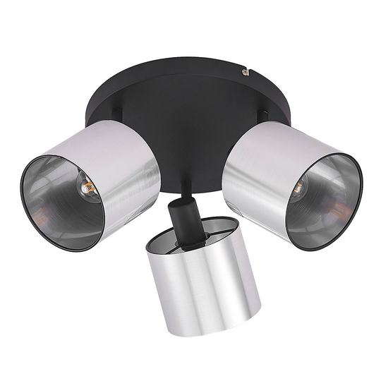 Lindby Joudy taklampa, 3 lampor borstat aluminium