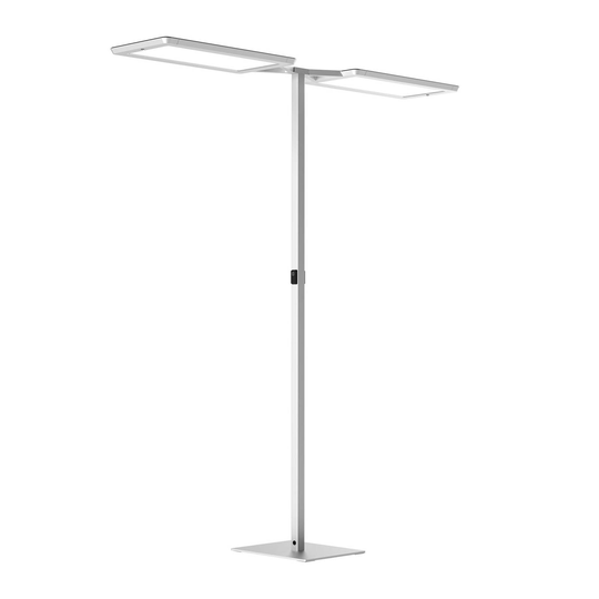 LED-golvlampa Yara.double VTL, BT, PIR, silver