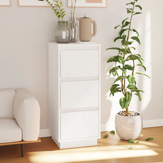 vidaXL Byrå vit 32x34x75 cm massiv furu