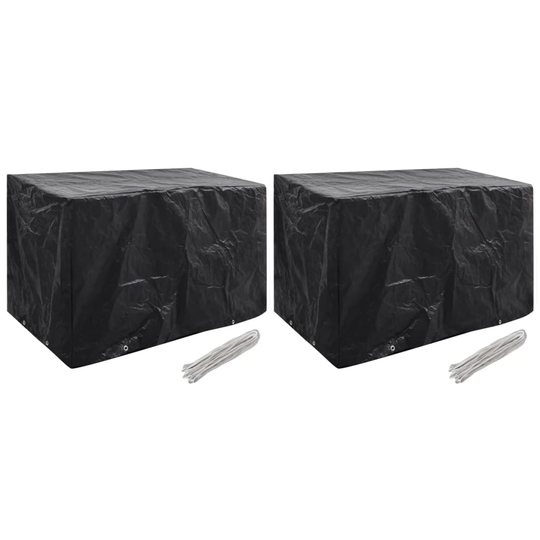 vidaXL Överdrag för trädgårdsmöbler 2 st 8 öljetter 140x70x90 cm
