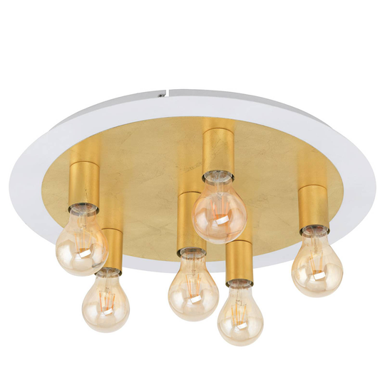 LED-taklampa Passano 6 lampor guld