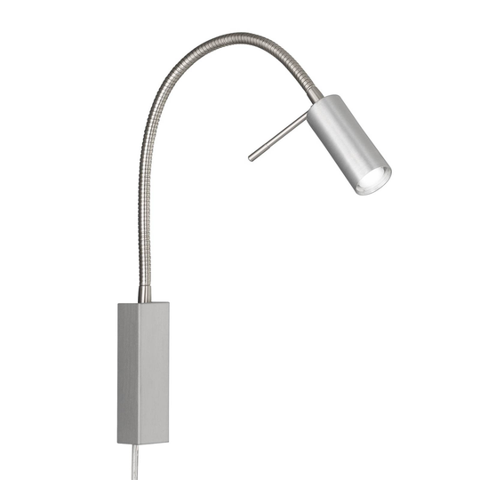 LED-vägglampa River, flexarm, skärm metall glatt