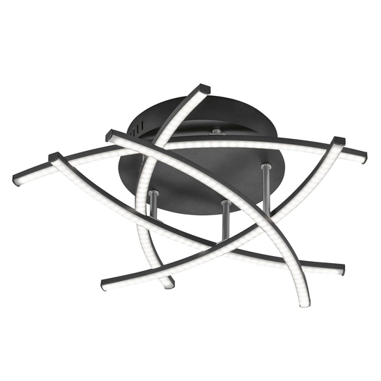 LED-taklampa Cross, Tunable White, 5 lampor, svart