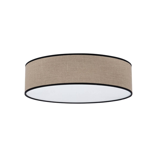 Taklampa Tubo, textilskärm, beige, Ø 48cm