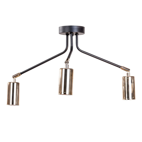 Taklampa Orbit, svart/guld, 3 lampor