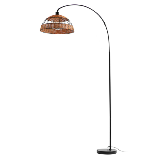 Golvlampa Jaro, höjdjusterbar med burskärm