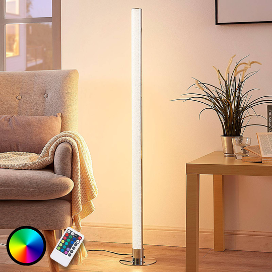 Avlång LED-RGB-golvlampa Hadis, dimbar