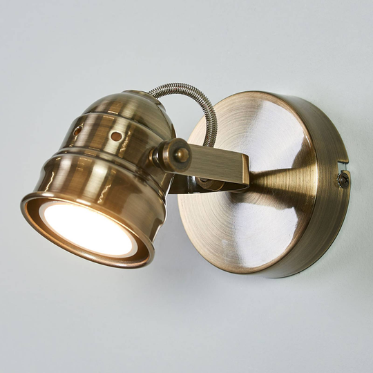 Antikmässingfärgad LED-vägglampa Leonor