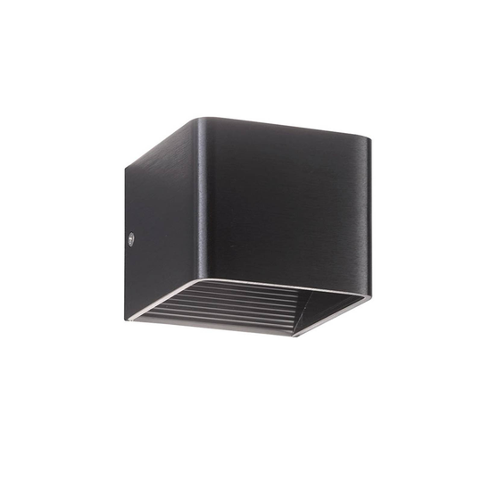 LED-vägglampa Dan, svart eloxerad