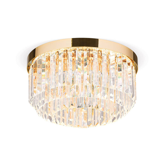 LED-taklampa Prism, guld, Ø 35 cm