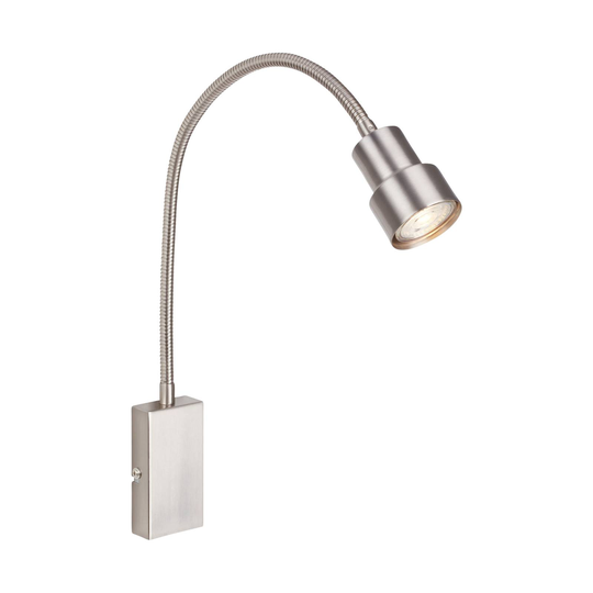 LED-vägglampa Tusi med flexarm, nickel