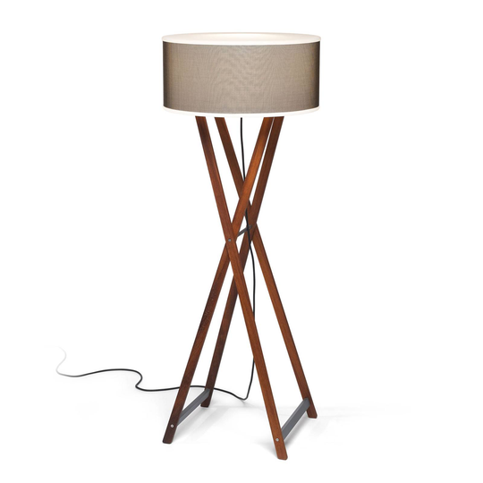 MARSET Cala 140 golvlampa, IP65, iroko/brun