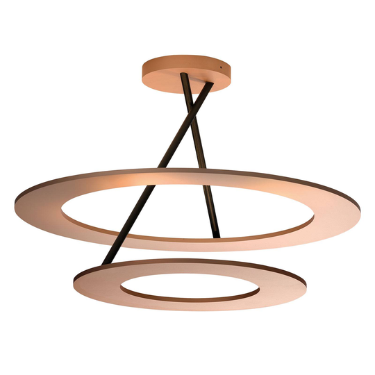 Bopp Stella LED-taklampa 2 ringar rosé/svart
